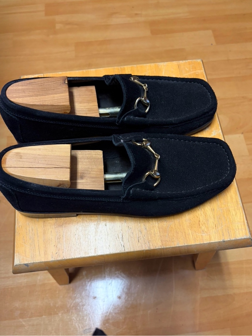 Gucci Black Suede Horsebit Slip-On Loafers - Picture 5 of 12